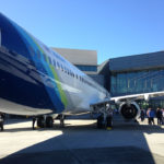 Alaska Airlines’ brand new 737-900ER at Boeing Field before take-off.